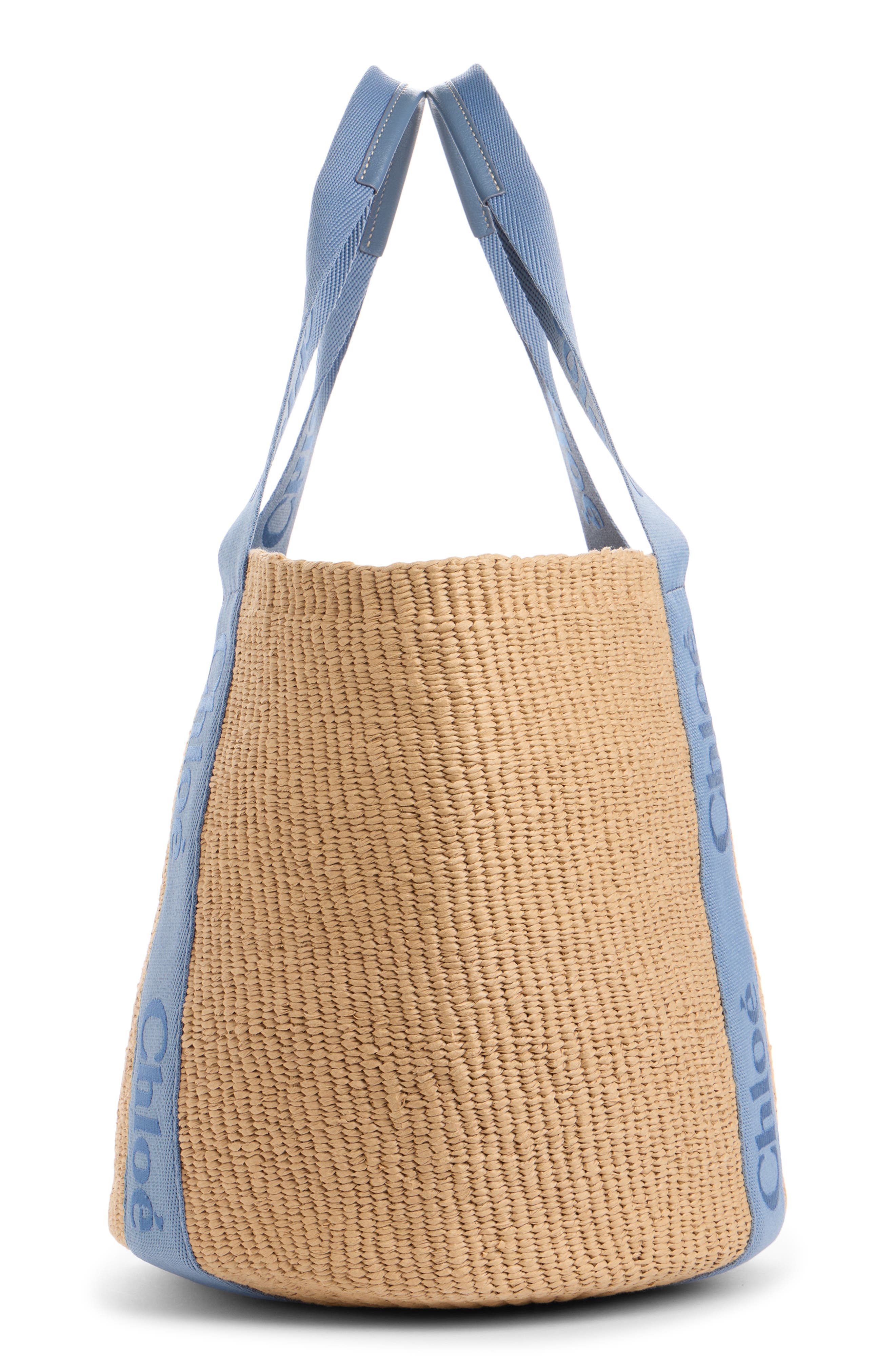 Large Woody Straw Basket Tote, Alternate, color, ASHES BLUE