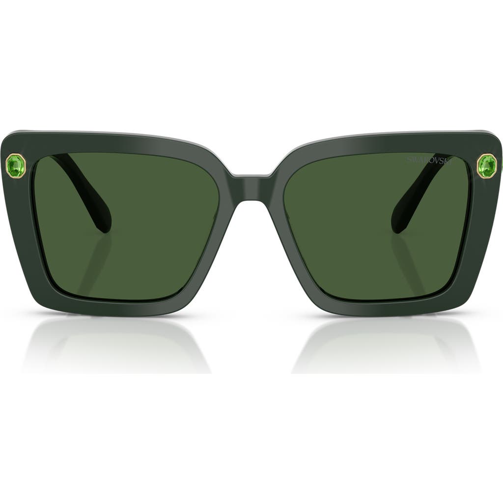 Swarovski 55mm Square Sunglasses In Green