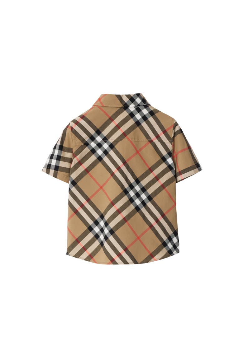 Check Cotton Shirt, Alternate, color, Sand beige