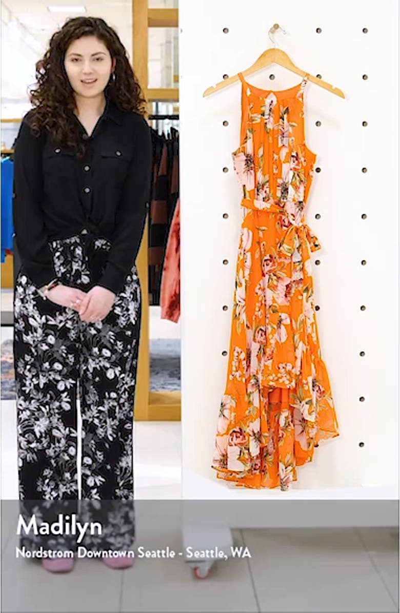 Floral Chiffon Halter Dress, sales video thumbnail