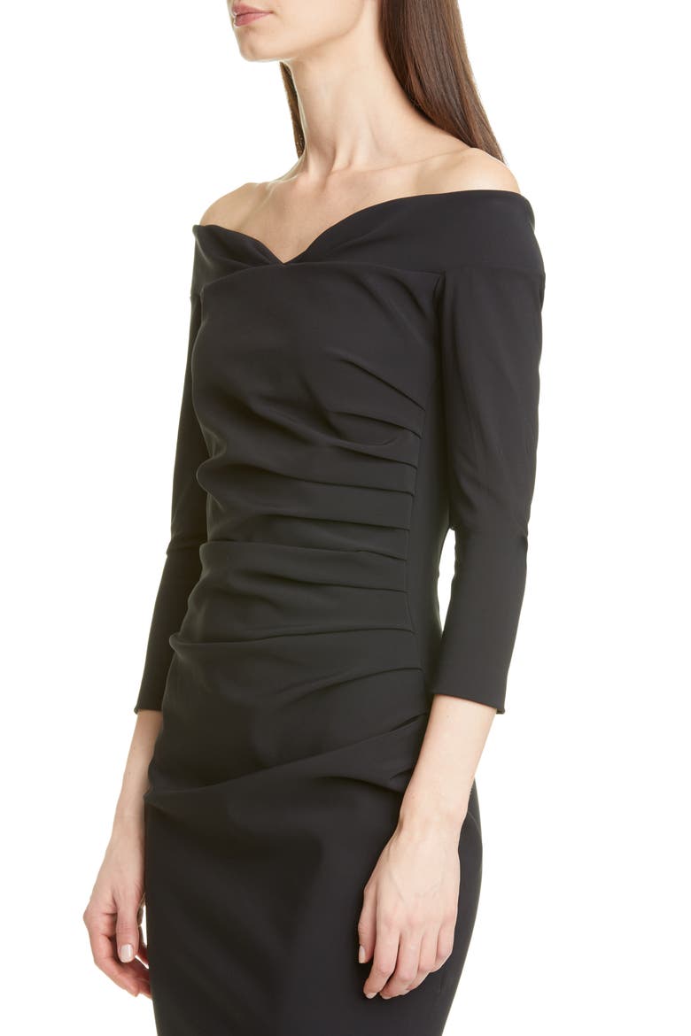 Suzie Off the Shoulder Cocktail Dress, Alternate, color, BLACK