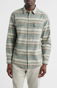 Pendleton Beach Shack Stripe Brushed Cotton Button-Up Shirt