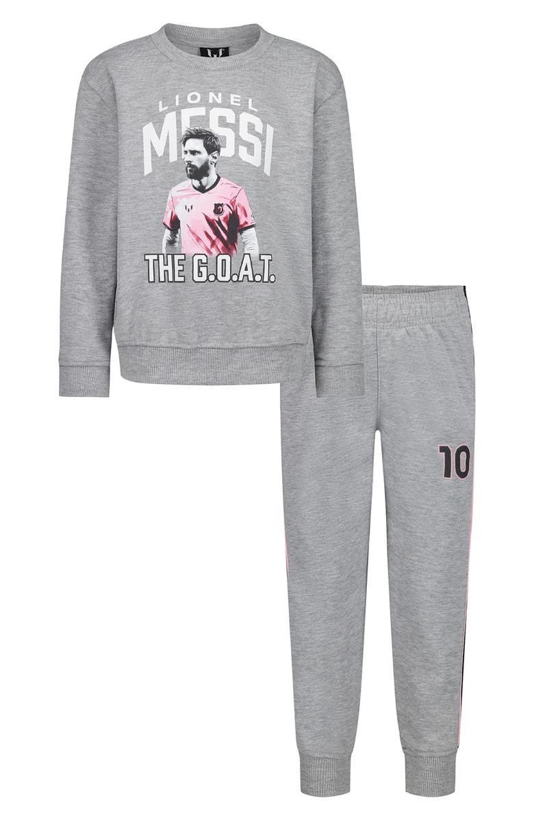 Messi Kids' Hoodie & Joggers Set, Main, color, Heather Grey