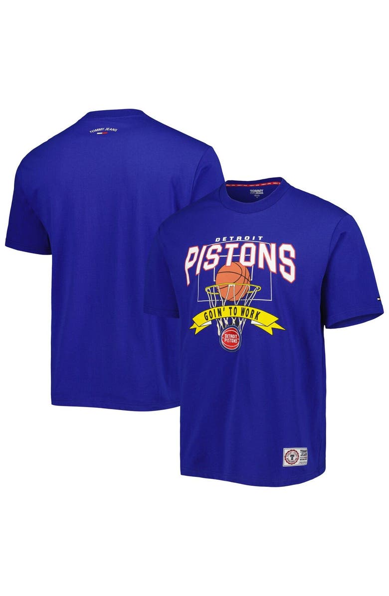 TOMMY JEANS Men's Tommy Jeans Blue Detroit Pistons Tim Backboard T-Shirt, Main, color, Blue