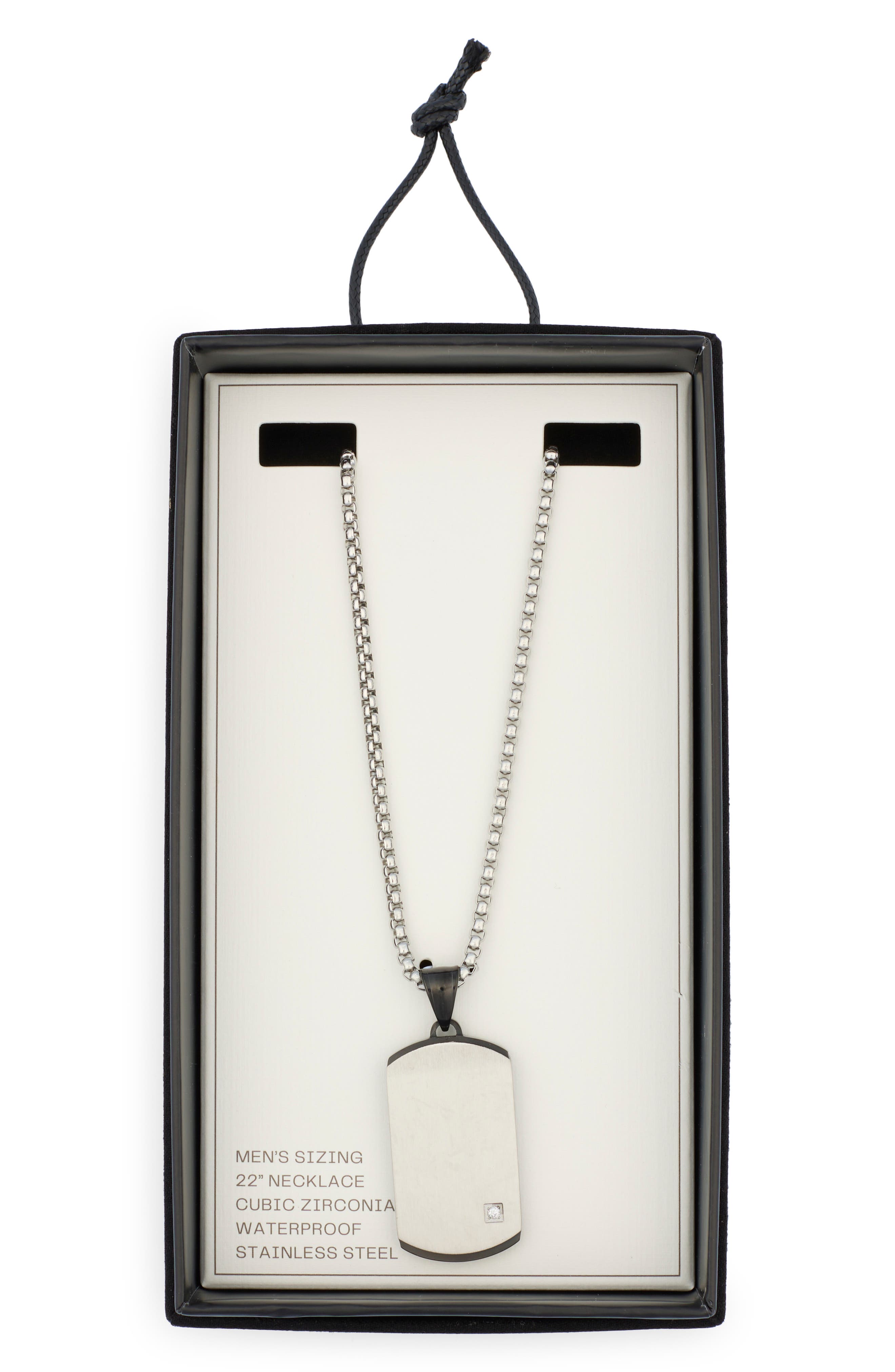 NORDSTROM RACK Brushed Dog Tag Pendant Necklace