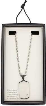 NORDSTROM RACK Brushed Dog Tag Pendant Necklace