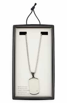 NORDSTROM RACK Brushed Dog Tag Pendant Necklace