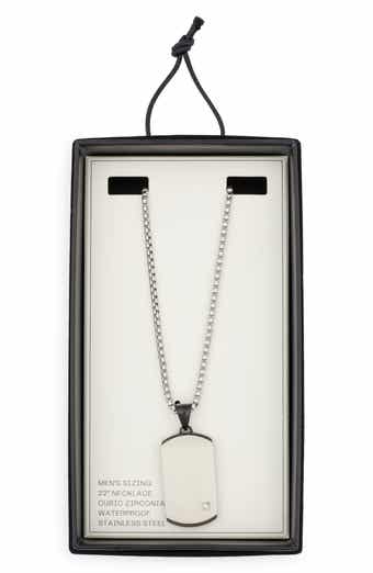NORDSTROM RACK Brushed Dog Tag Pendant Necklace
