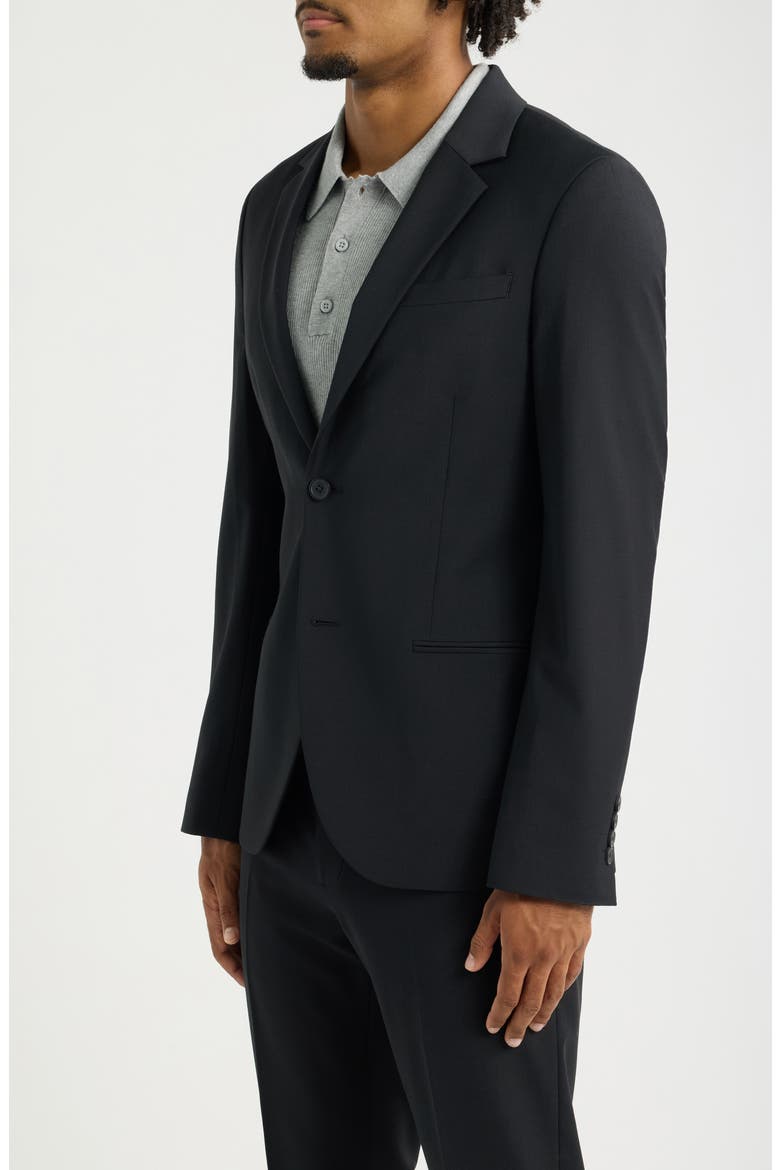 Skinny Fit Wool Blend Sport Coat, Alternate, color, BLACK