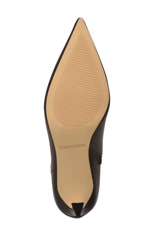Calvin Klein Alenna Pointed Toe Bootie In Brown