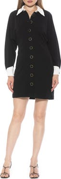 Alexia Admor Velvette Long Sleeve Shirtdress