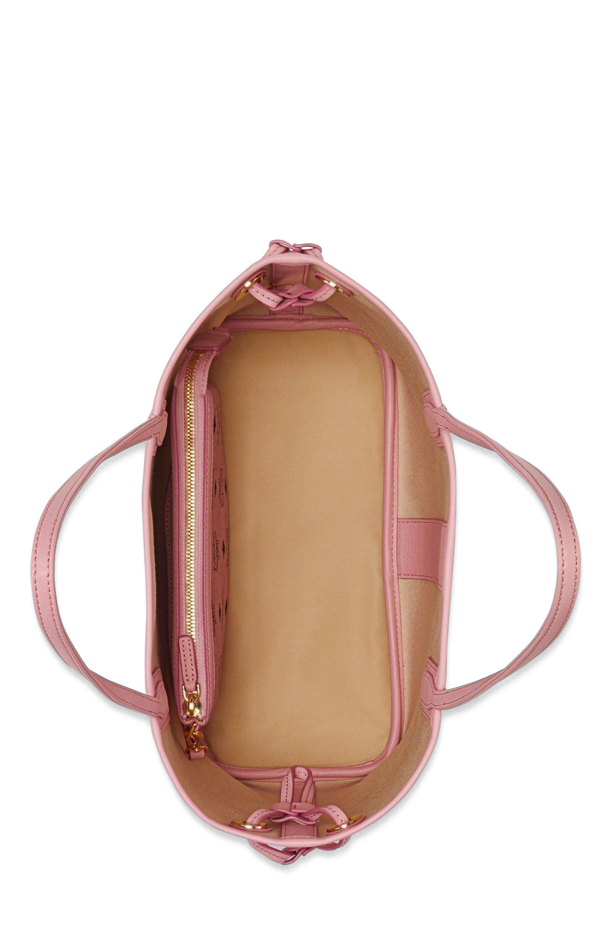 MCM Small Liz Shopper in Visetos, Alternate, color, Pink