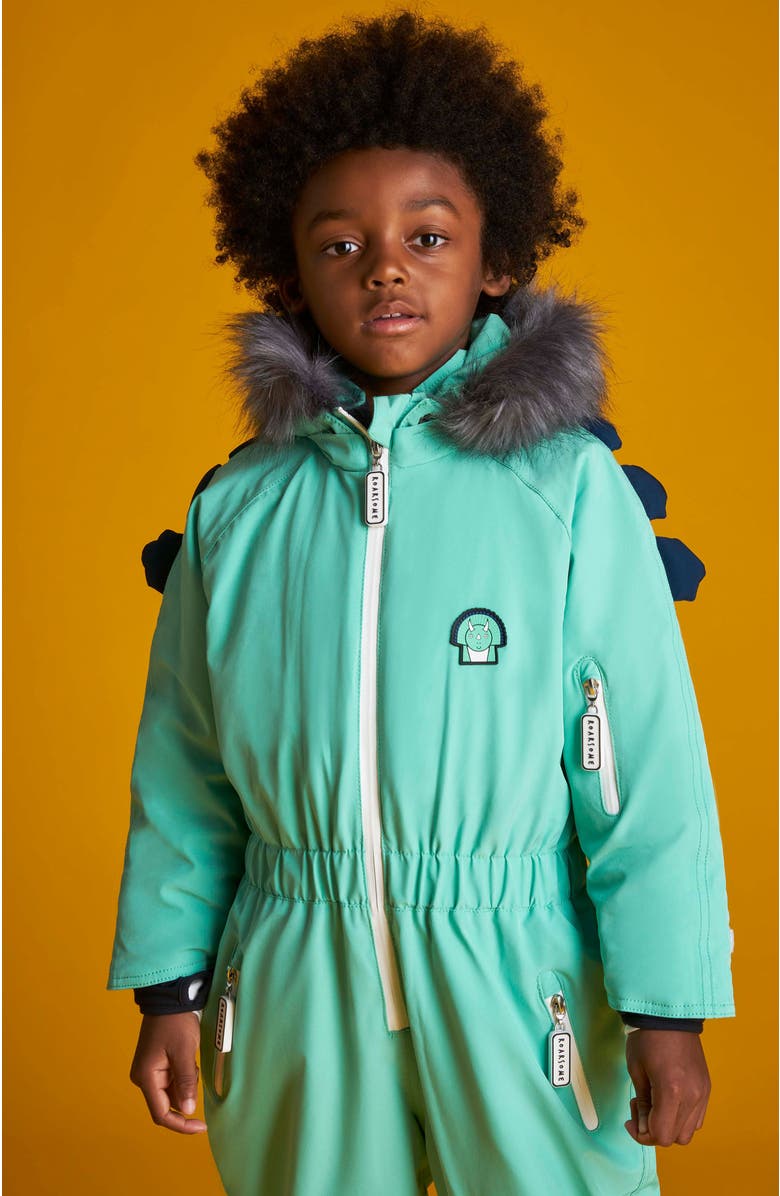 Roarsome Spike the Dinosaur Ski Suit, Alternate, color, Green