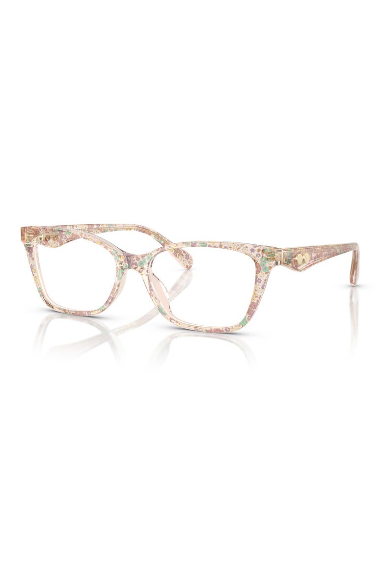52mm Cat Eye Optical Glasses, Alternate, color, FLORAL FIELD / DEMO LENS