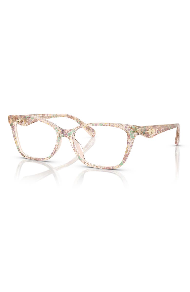 COACH 52mm Cat Eye Optical Glasses, Alternate, color, Floral Field / Demo Lens