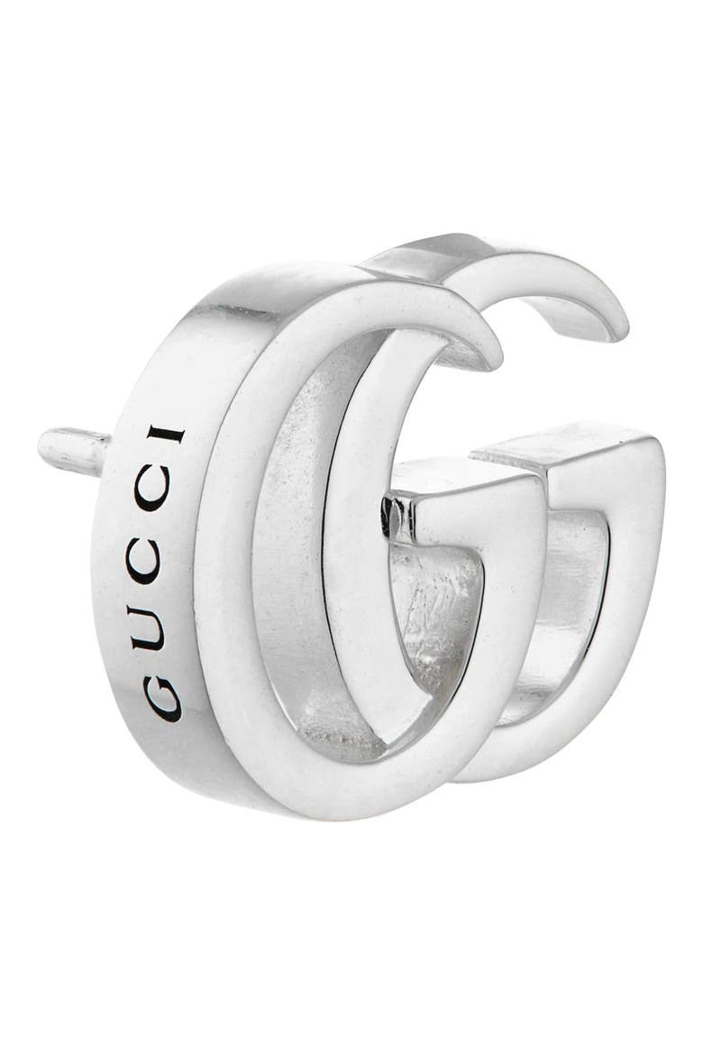 Double-G Stud Earrings, Alternate, color, SILVER