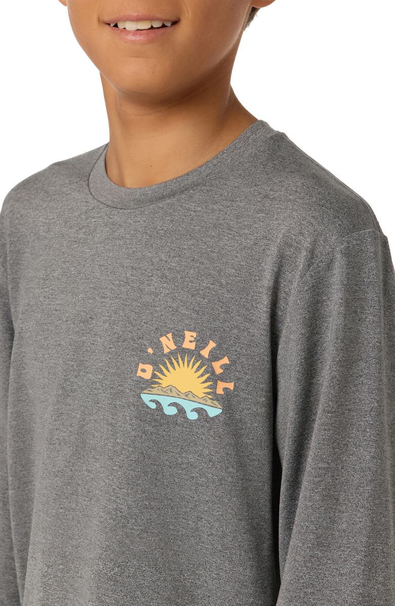 O'Neill Kids' Solar Senic UPF 50 Long Sleeve Rashguard, Alternate, color, Gargoyle Melange