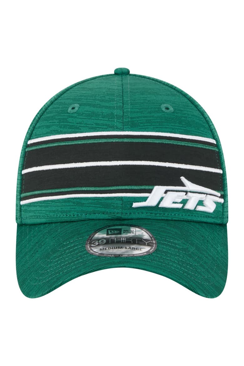 Men's New Era  Green New York Jets Stripes 39THIRTY Flex Hat, Alternate, color, Green