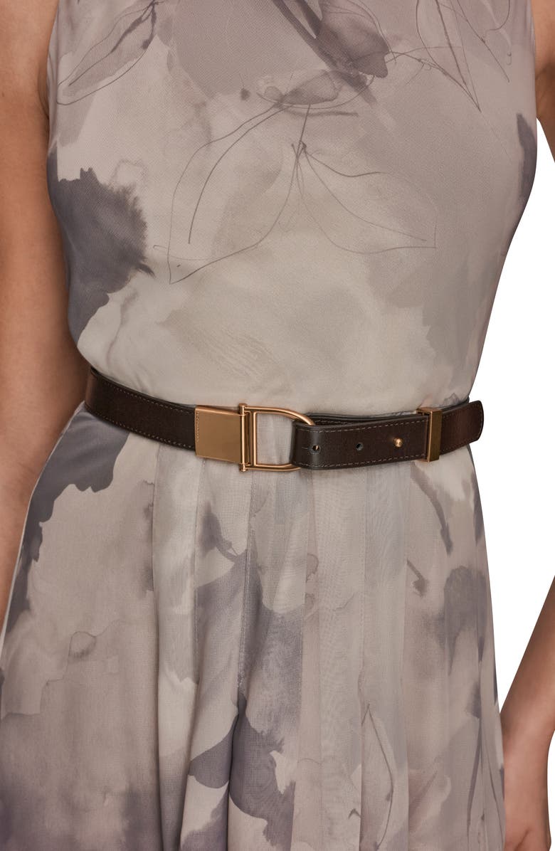 Donna Karan New York Cowl Neck Belted Fit & Flare Dress, Alternate, color,