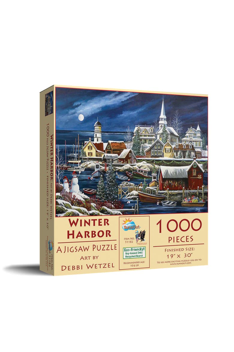 Winter Harbor 1000 piece Jigsaw Puzzle for Adults, Main, color, Multicolor