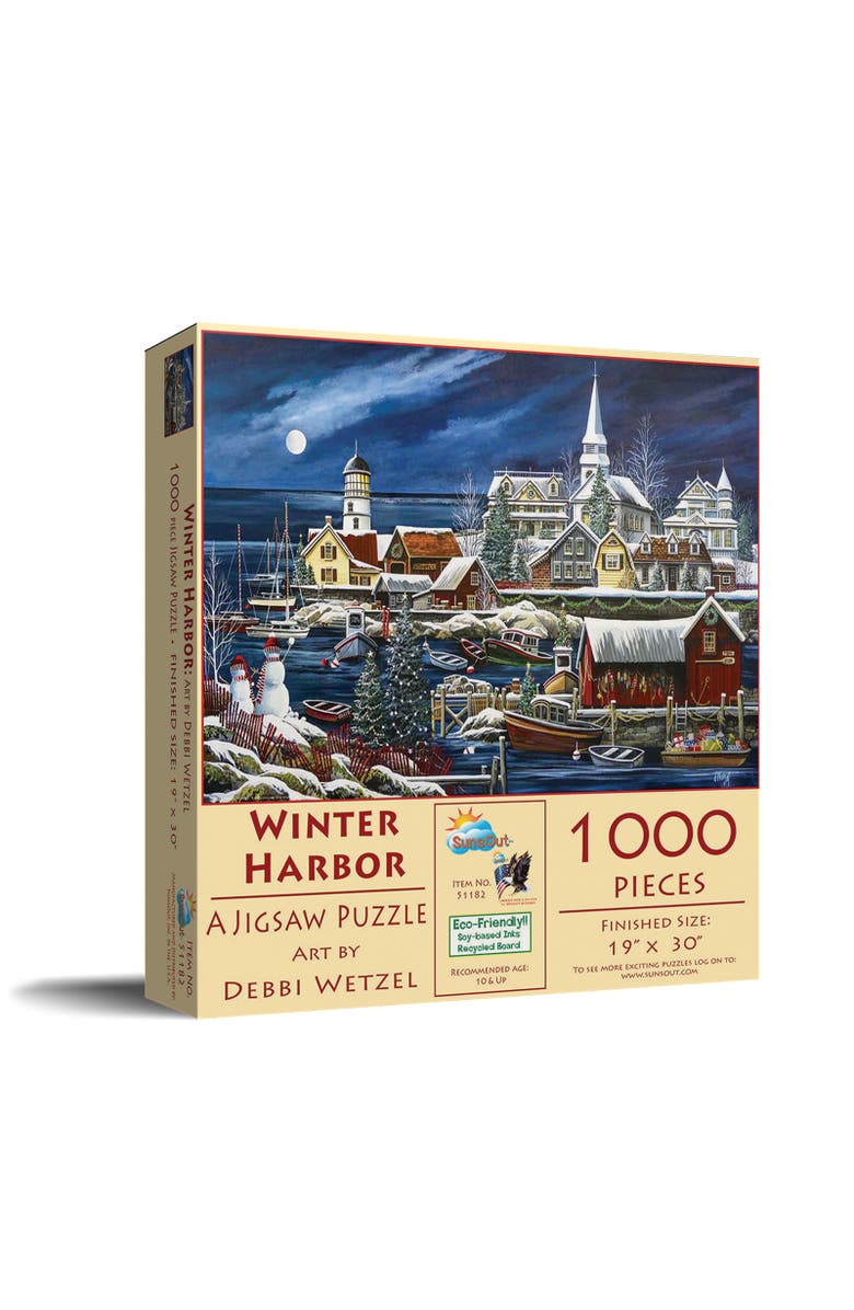 Sunsout Winter Harbor 1000 piece Jigsaw Puzzle for Adults, Main, color, Multicolor