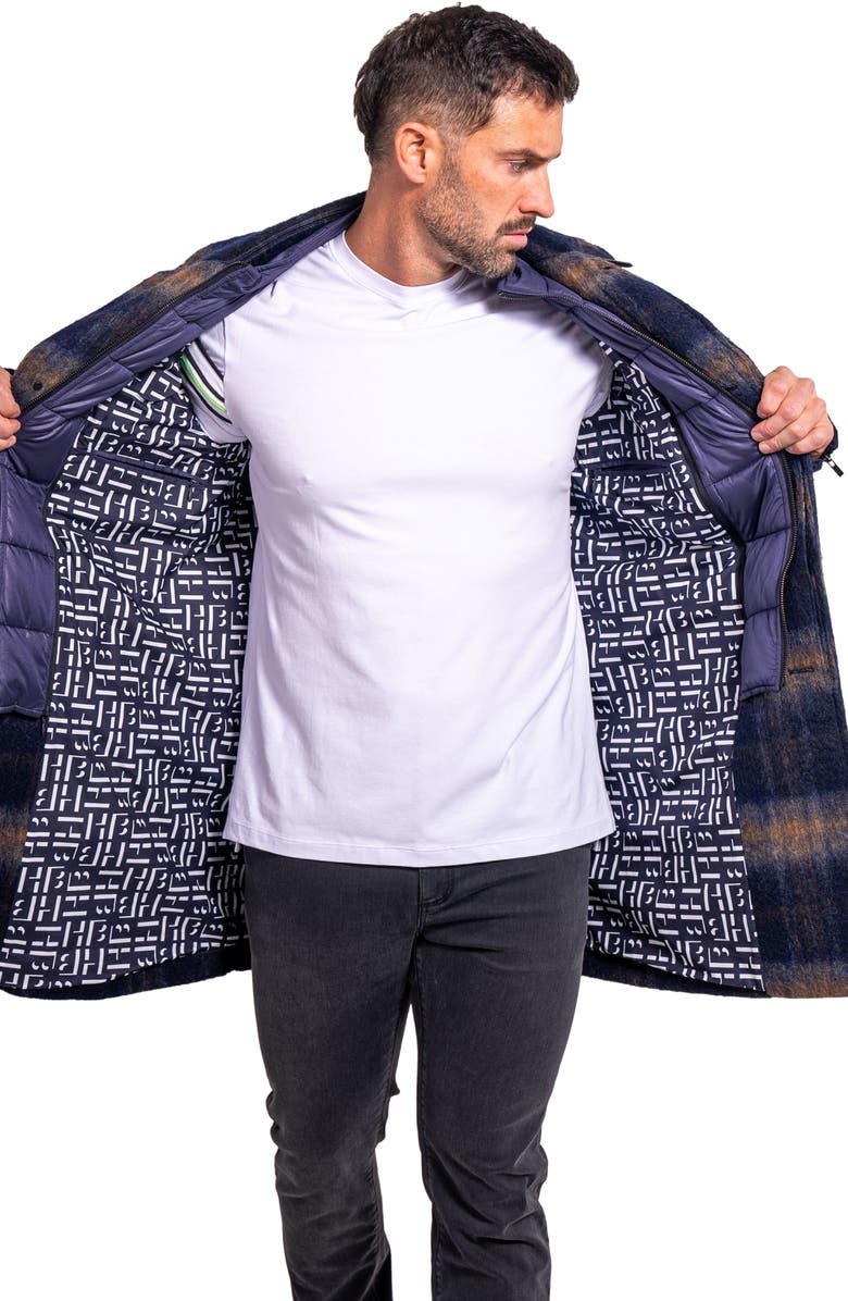 Maceoo Ascension0003 Black Brushed Cotton Blend Peacoat with Dickey, Alternate, color, Black