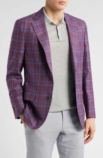 Peter Millar Hyperlight Soft Plaid Slub Wool & Silk Blend Sport Coat
