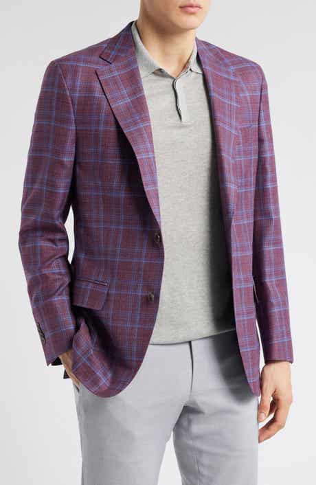 Peter Millar Hyperlight Soft Plaid Slub Wool & Silk Blend Sport Coat