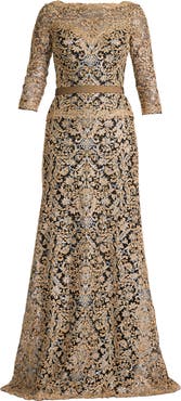 Tadashi Shoji Embroidered Sequin Gown