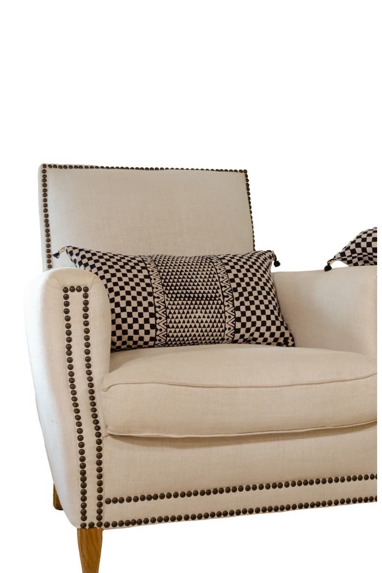 Samburu Charcoal Lumbar Pillow Cover, Alternate, color, Charcoal