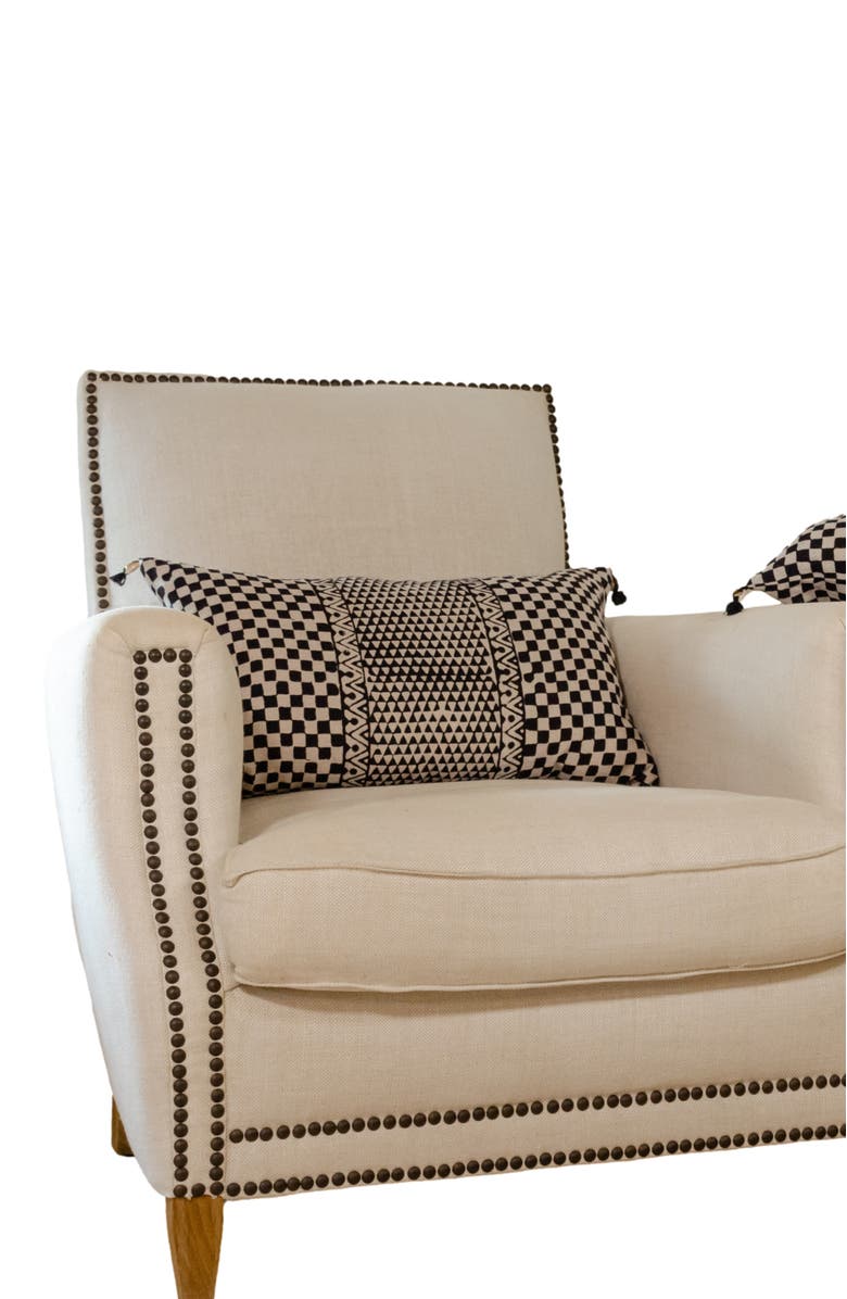 Alamwar Samburu Charcoal Lumbar Pillow Cover, Alternate, color, Charcoal