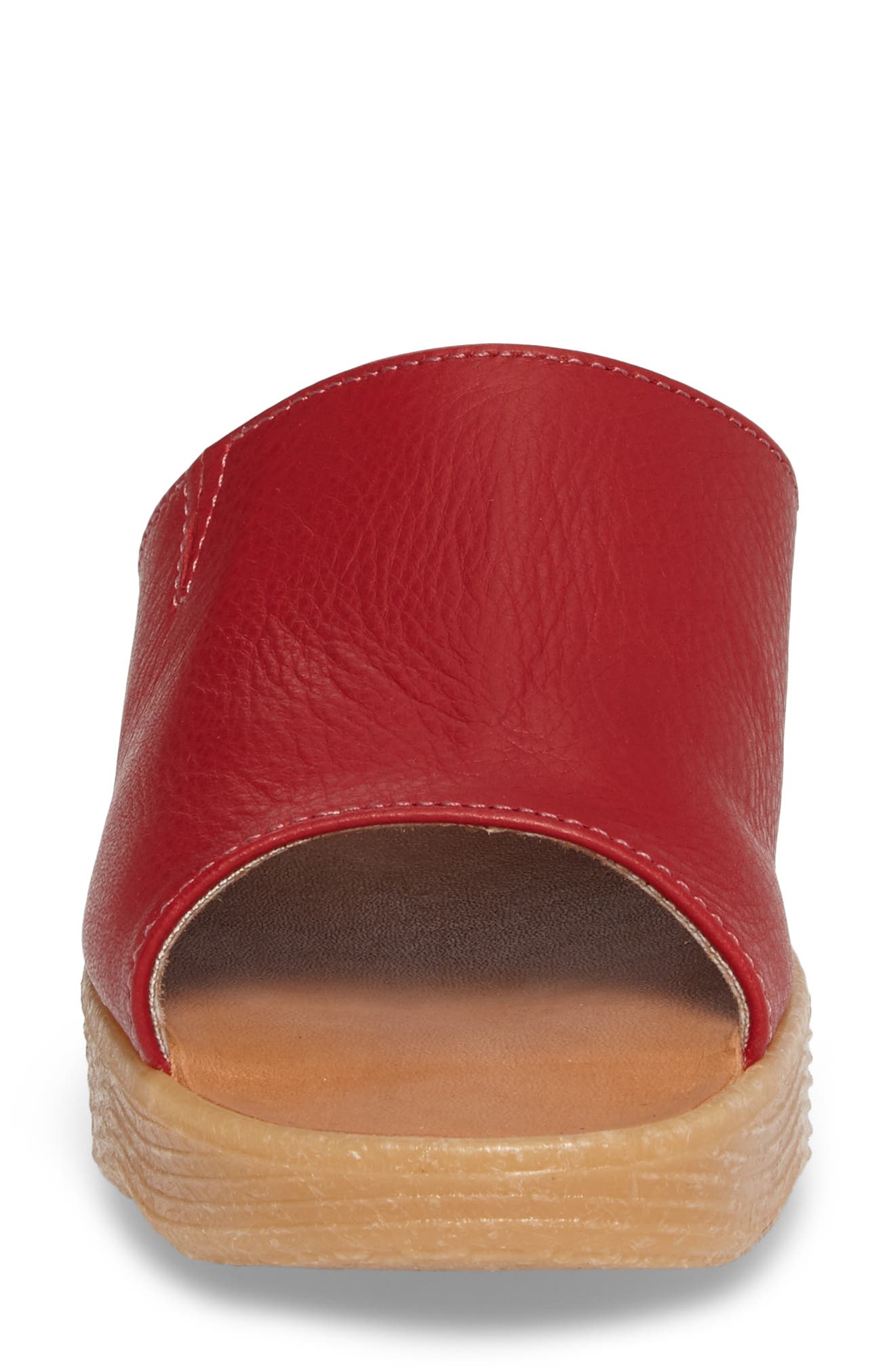 Slide N Sleek Wedge Slide Sandal, Alternate, color, RED LEATHER