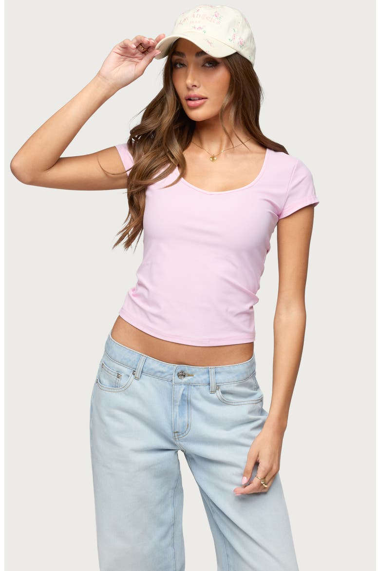 Dolores Scoop Neck T-Shirt, Alternate, color, LIGHT-PINK