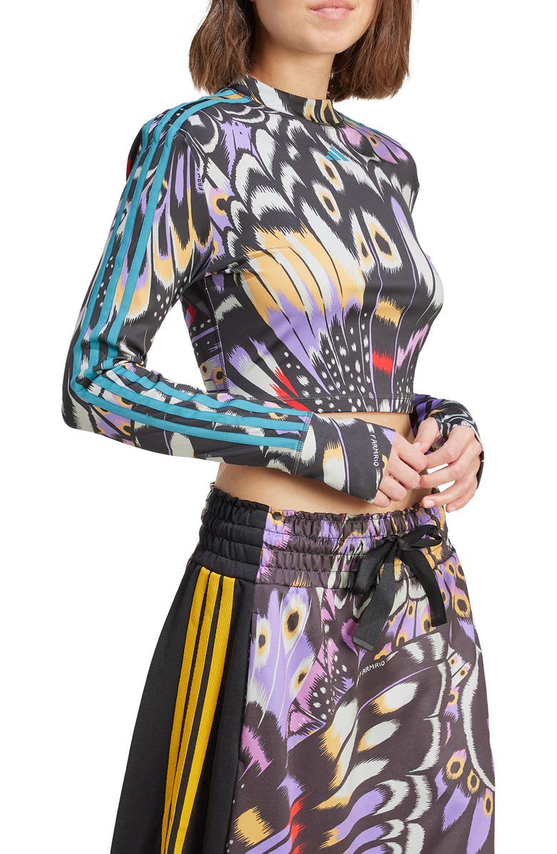 ADIDAS X FARM RIO Butterfly Long Sleeve Crop T-Shirt, Alternate, color, 