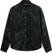 John Varvatos Pleated Front Silk Button-Up Shirt