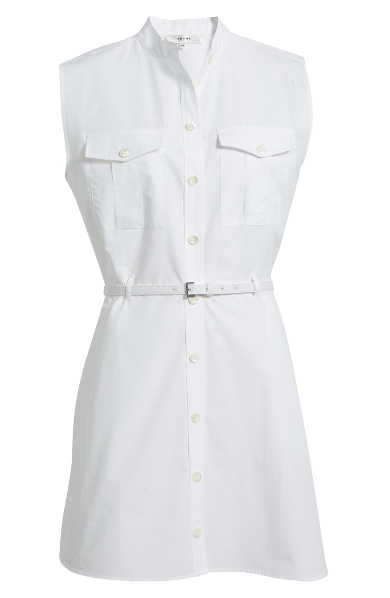 FRAME Cap Sleeve Cotton Safari Shirtdress, Alternate, color, 