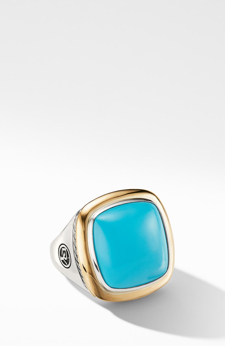 David Yurman Albion<sup>®</sup> Statement Ring with 18K Gold and Champagne Citrine or Reconstituted Turquoise, Main, color, 