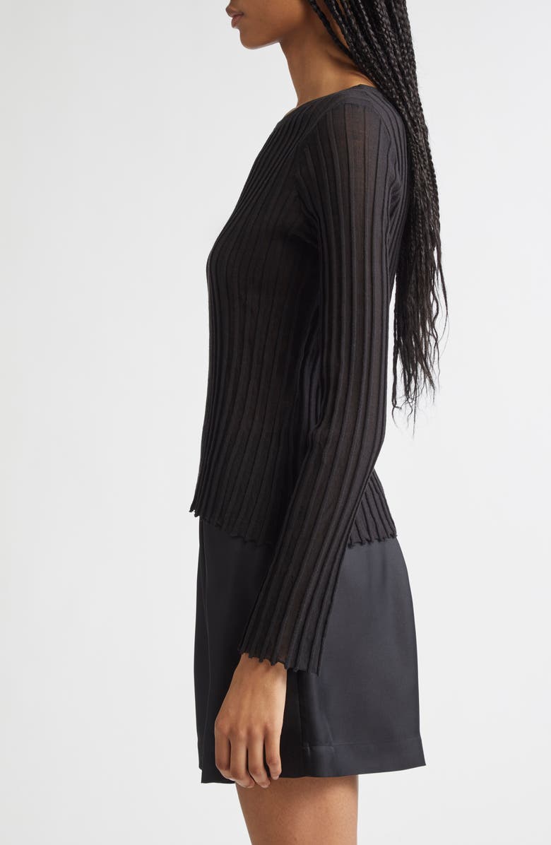 LOULOU DE SAISON Mabille Rib Long Sleeve Top, Alternate, color,