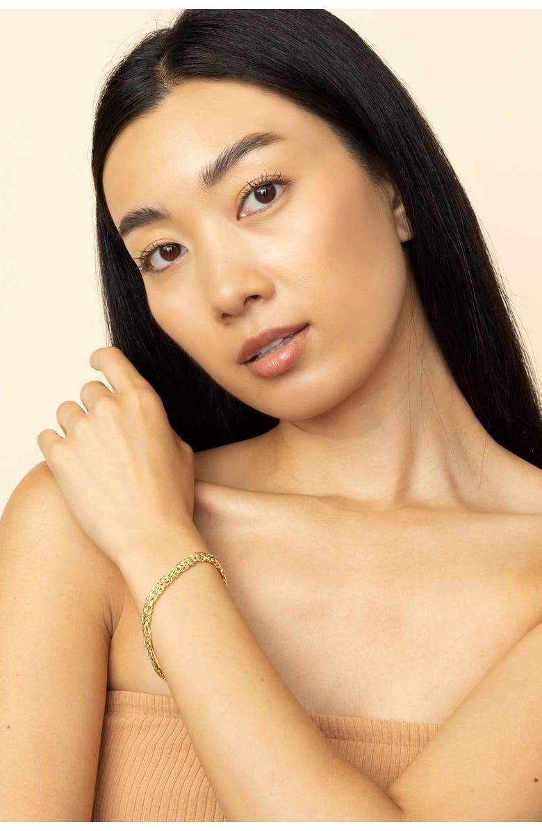 Oradina 14K Gold Classic Byzantine Bracelet, Alternate, color, Yellow Gold