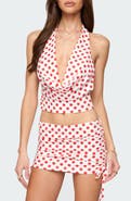 EDIKTED Zoe Polka Dot Halter Top