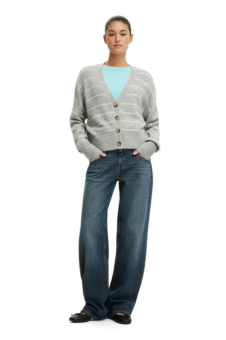 Women's Softest Luxe Oversized Cardi, Alternate, color, Grey Marle Stripe