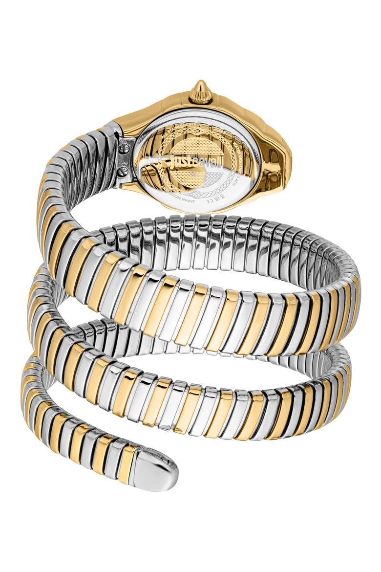 Amanta Snake Wraparound Bracelet Watch, 22.5mm x 32.5mm, Alternate, color, SILVER/ GOLD