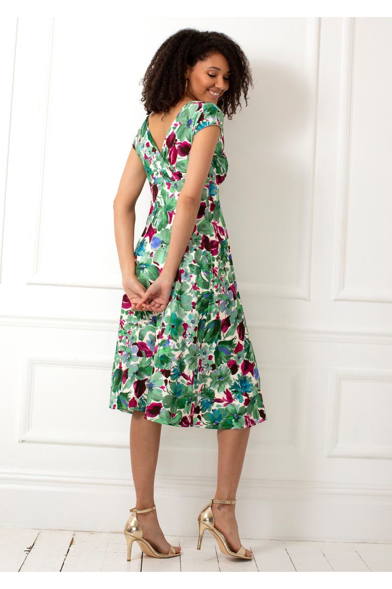 Sara Midi Dress, Alternate, color, Paradise Green
