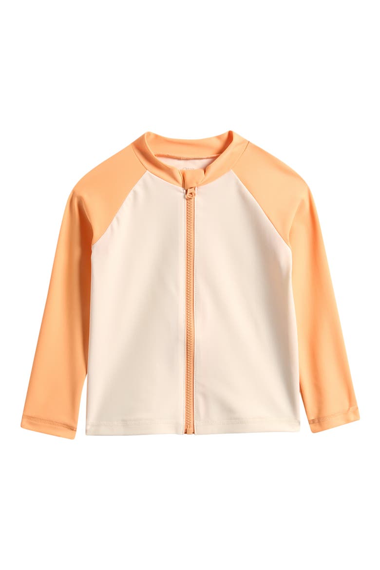 Kids' Colorblock Raglan Sleeve Rashguard, Main, color, DREAMSICLE