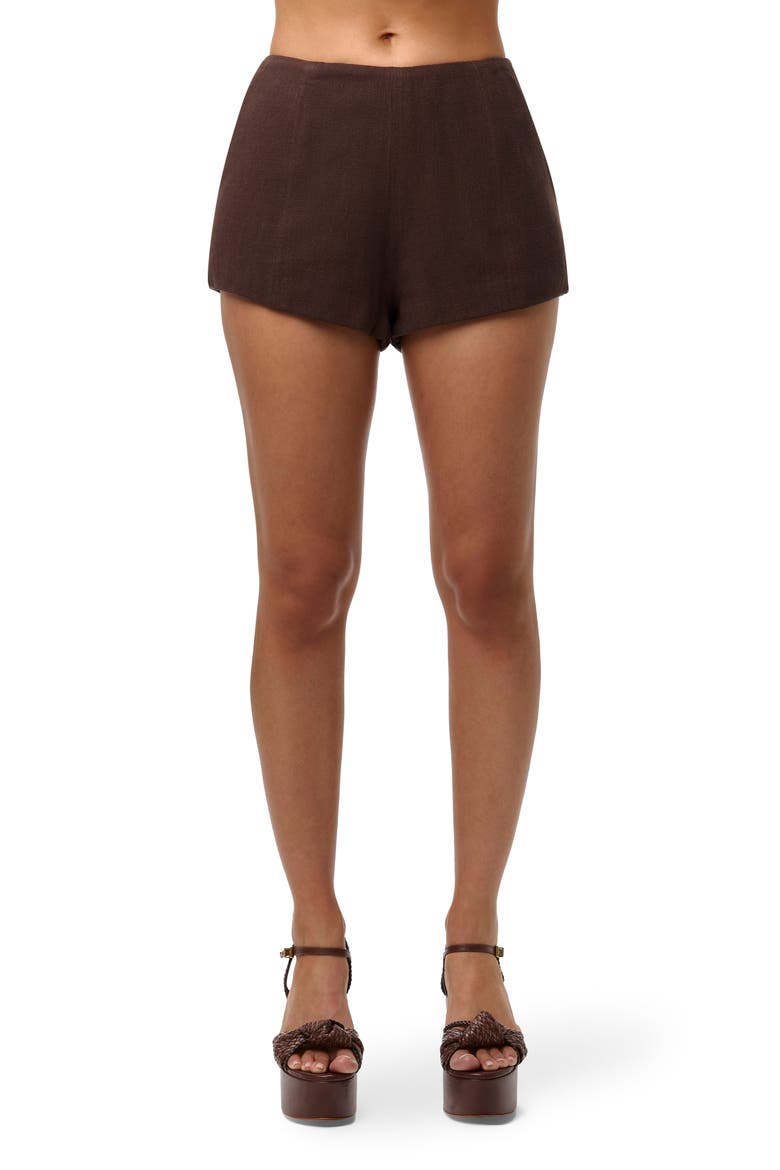 San Tropez High Waist Shorts, Main, color, DARK CHOCOLATE
