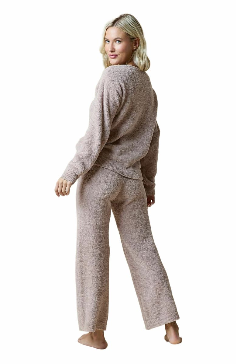 Softies Solid Marshmallow V-Neck Lounge Set, Alternate, color, Coco