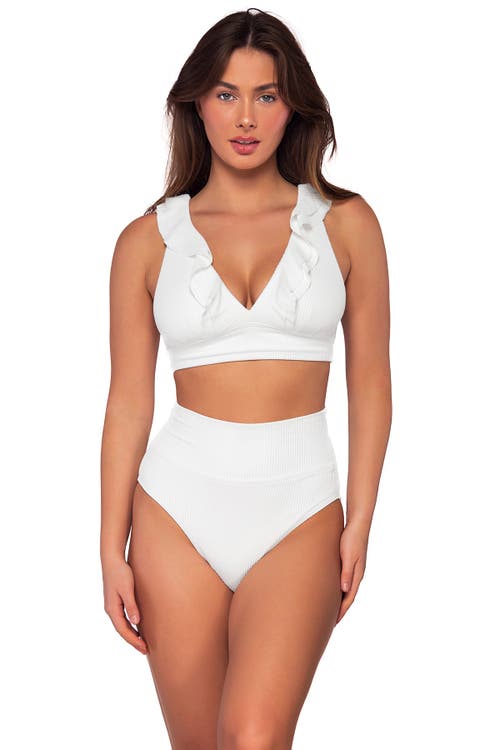 Sunsets Willa Ruffle Wire-free Bikini Top In Paloma