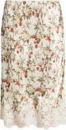 DÔEN Elowette Floral Lace Hem Silk Skirt