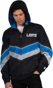 STARTER Men's Starter Black/Blue Detroit Lions Thursday Night Gridiron Full-Zip Jacket