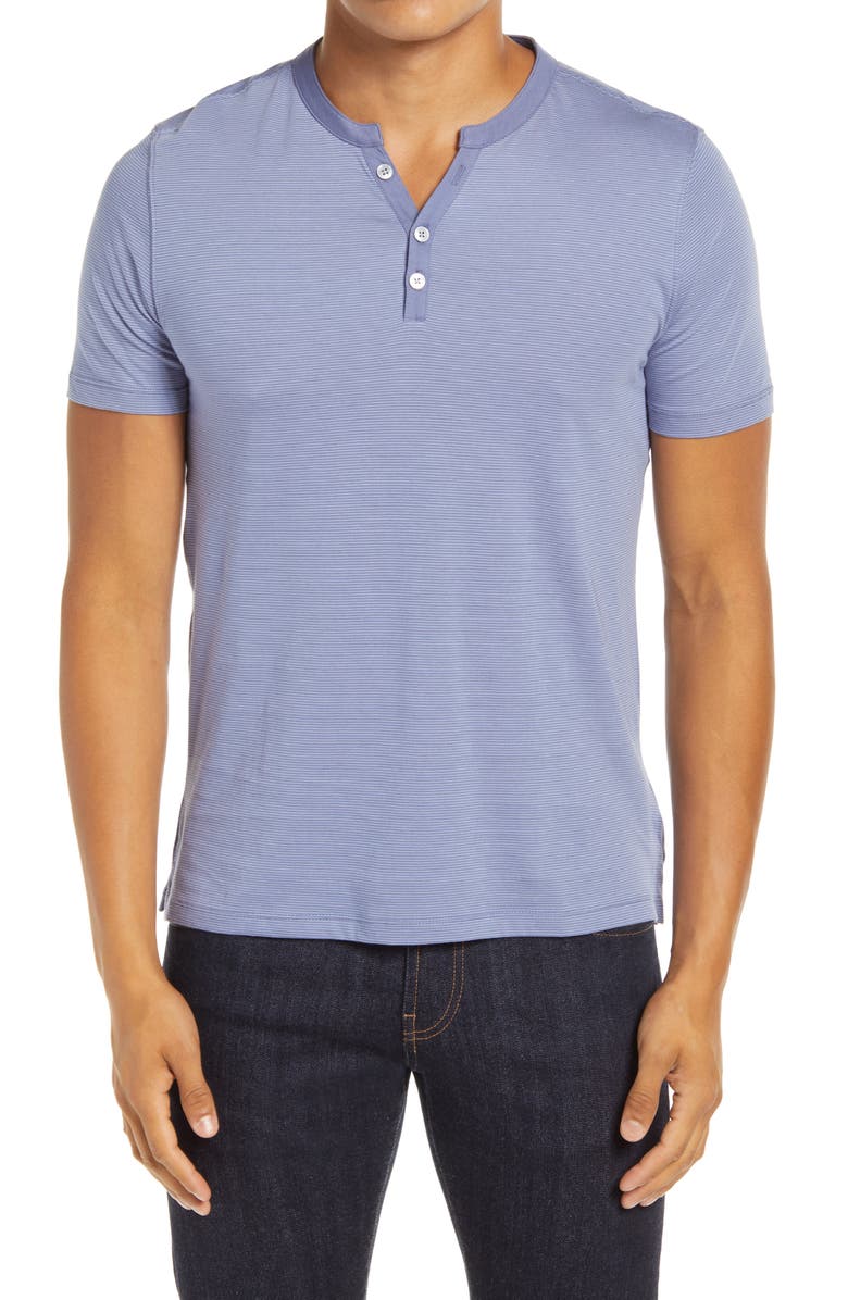 Robert Barakett Asher Stripe Y-Neck Henley, Main, color, 